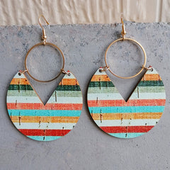 Ms.Pac-Man Shape Wooden Dangle Earrings Trendsi