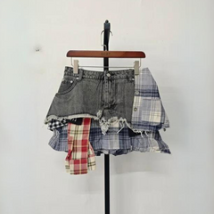 Patchflare Denim Skirt