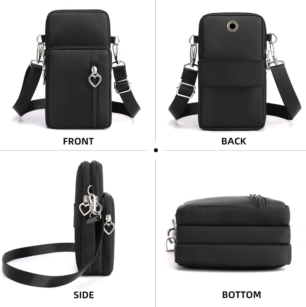 Small Crossbody Bag for Women - Mini Phone Purses with Crossbody Strap and Wallet - Nylon Arm Bag