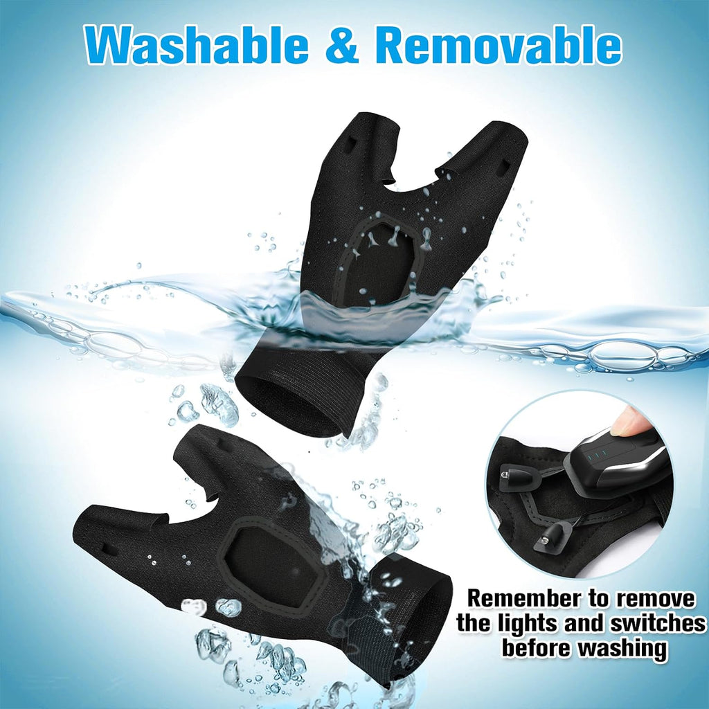 Gifts for Men LED Flashlight Gloves, Anniversary Birthday Gifts for Men Dad Him Husband Boyfriend, Dad Gifts for Fishing Auto Repair, Camping Essentials Cool Gadgets Tools for Men