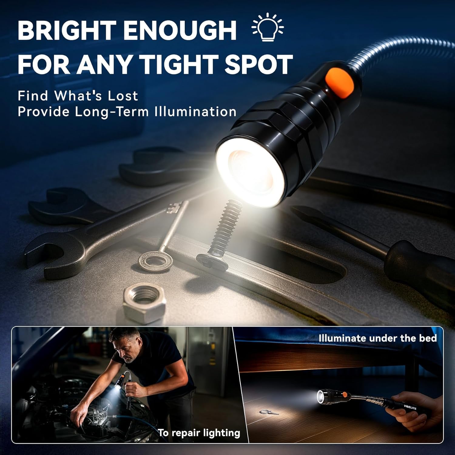 Extendable Magnetic Flashlight Magnet Pickup Tool, Gifts for Men