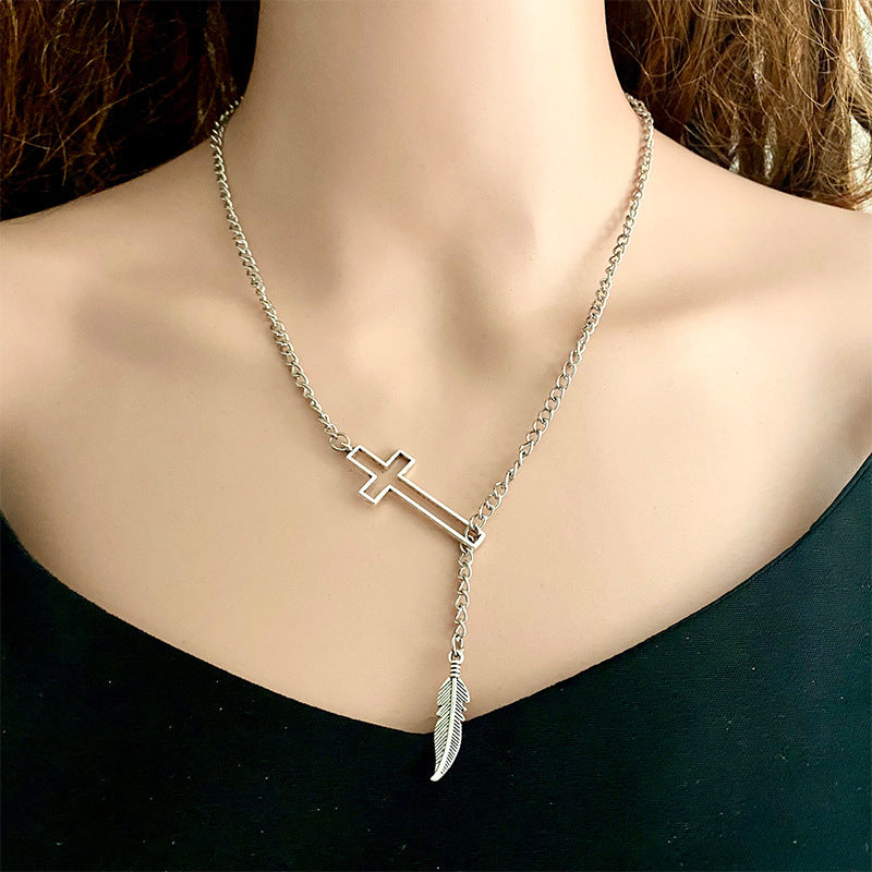 Cross Chain Necklace Trendsi