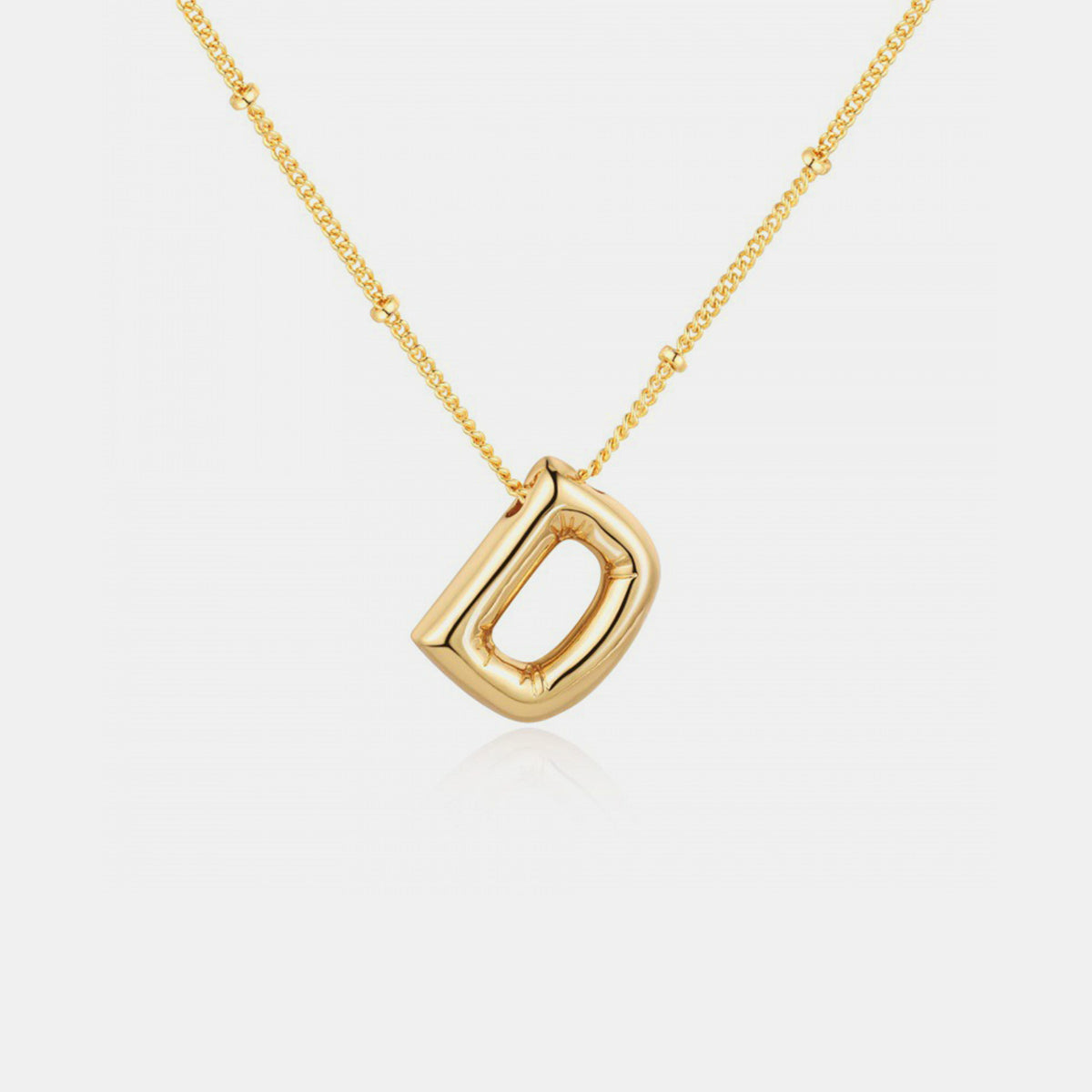 Gold-Plated Bubble Initial Necklace Trendsi