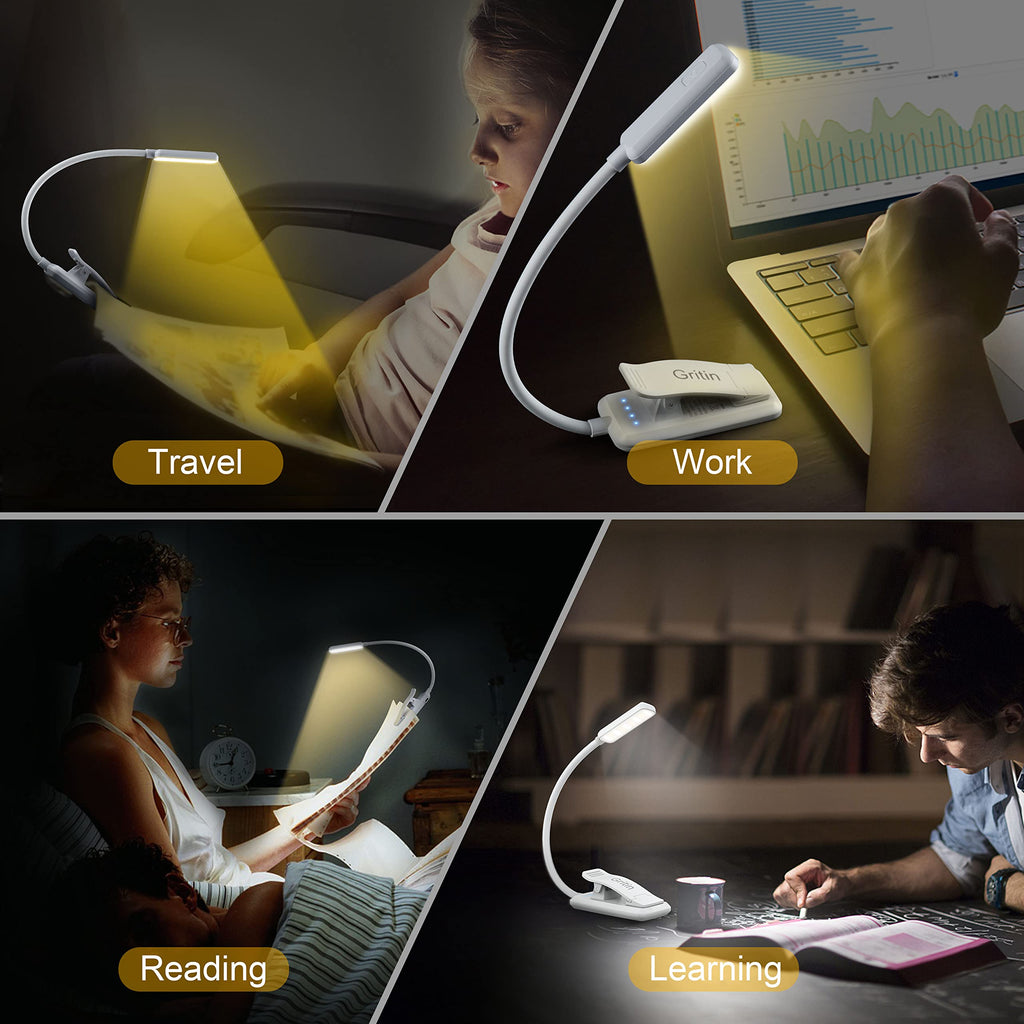 Gritin 9 LED Rechargeable Book Light for Reading in Bed
