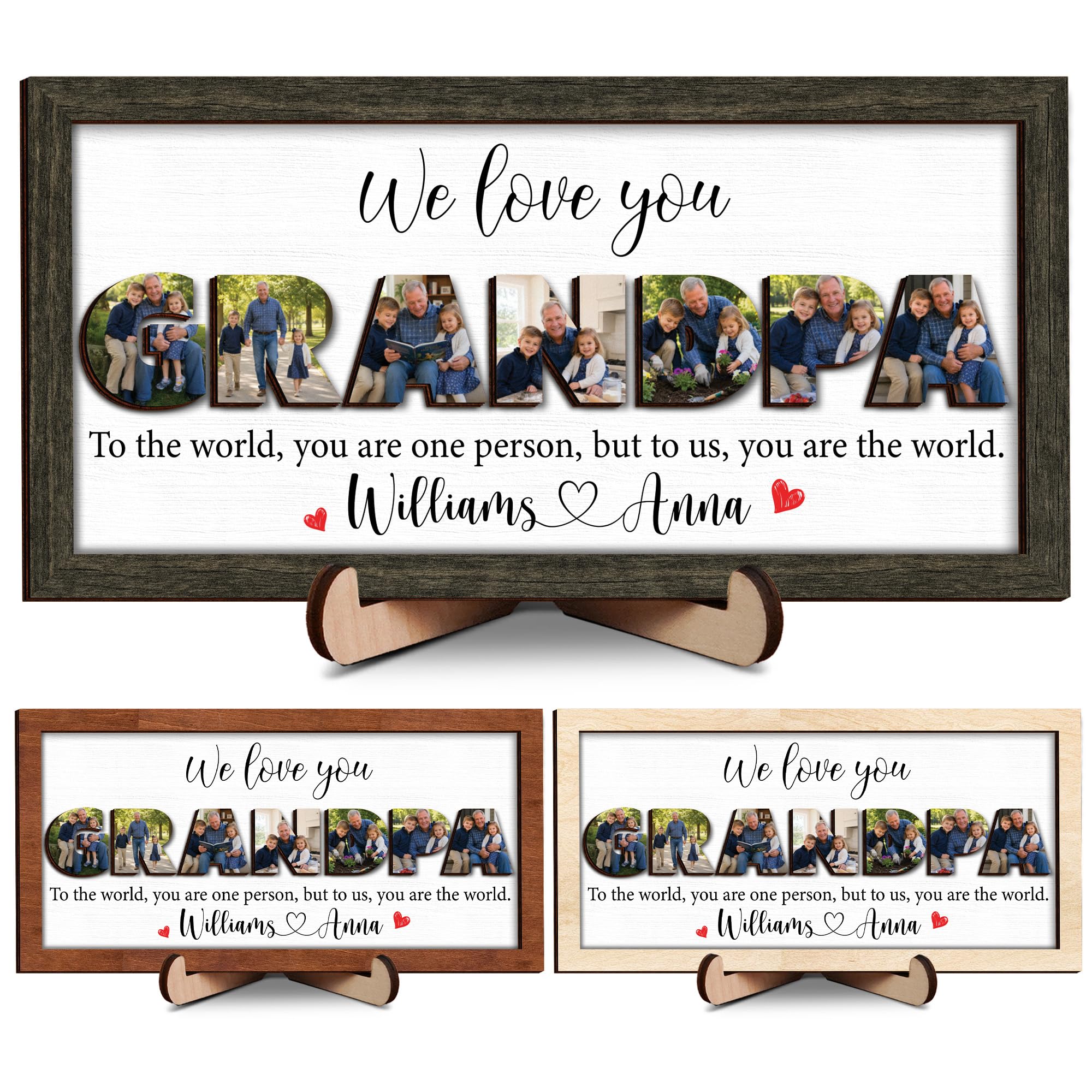 10" Best Dad Ever Hands Down Sign DIY Dad Gifts from Kids Handprint Kit with Acrylic Paint, Toddler Craft Birthday Gift Father's Day for Daddy, Papa Family Plaque with Daughter, Son Names HF90-D