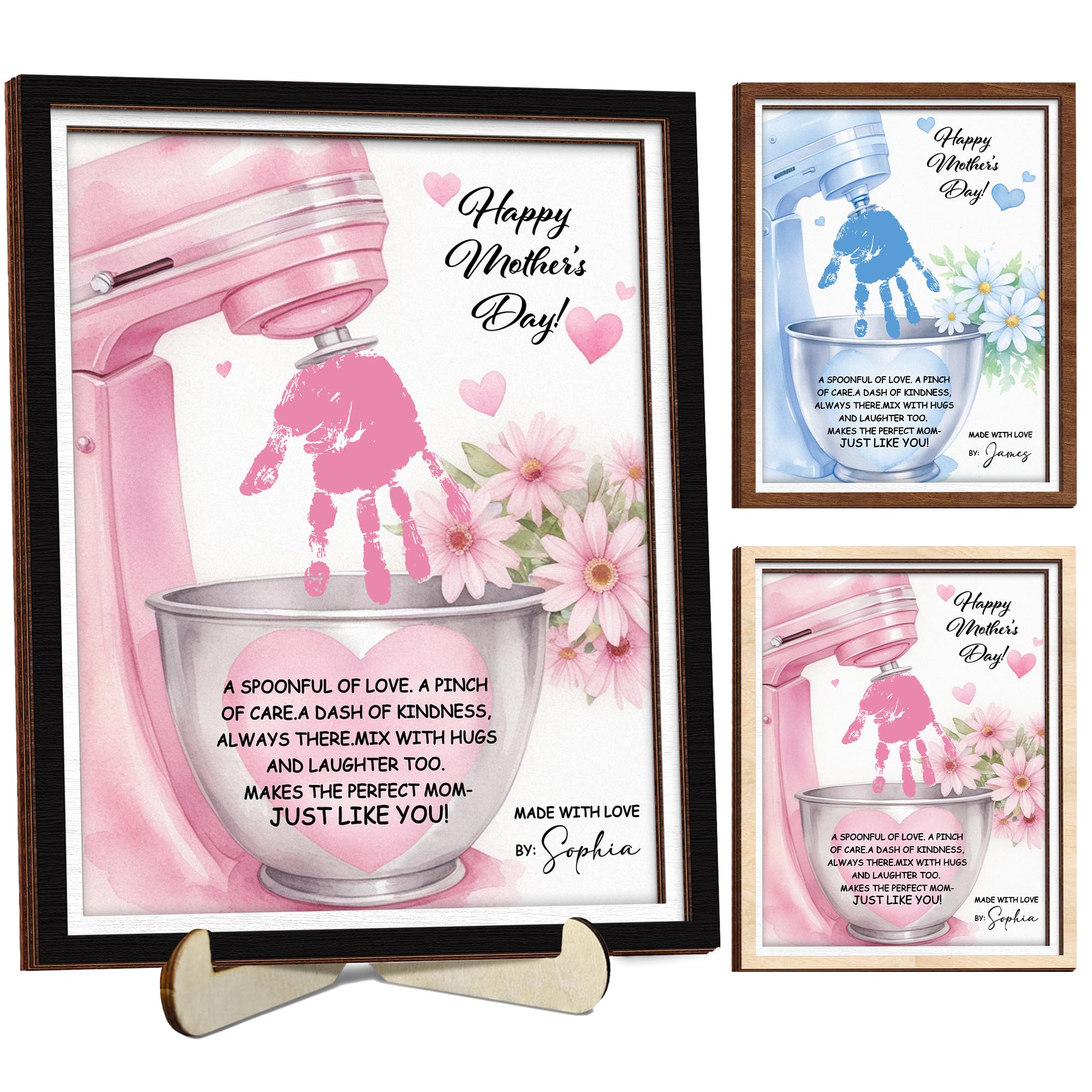 10" Best Dad Ever Hands Down Sign DIY Dad Gifts from Kids Handprint Kit with Acrylic Paint, Toddler Craft Birthday Gift Father's Day for Daddy, Papa Family Plaque with Daughter, Son Names HF90-D