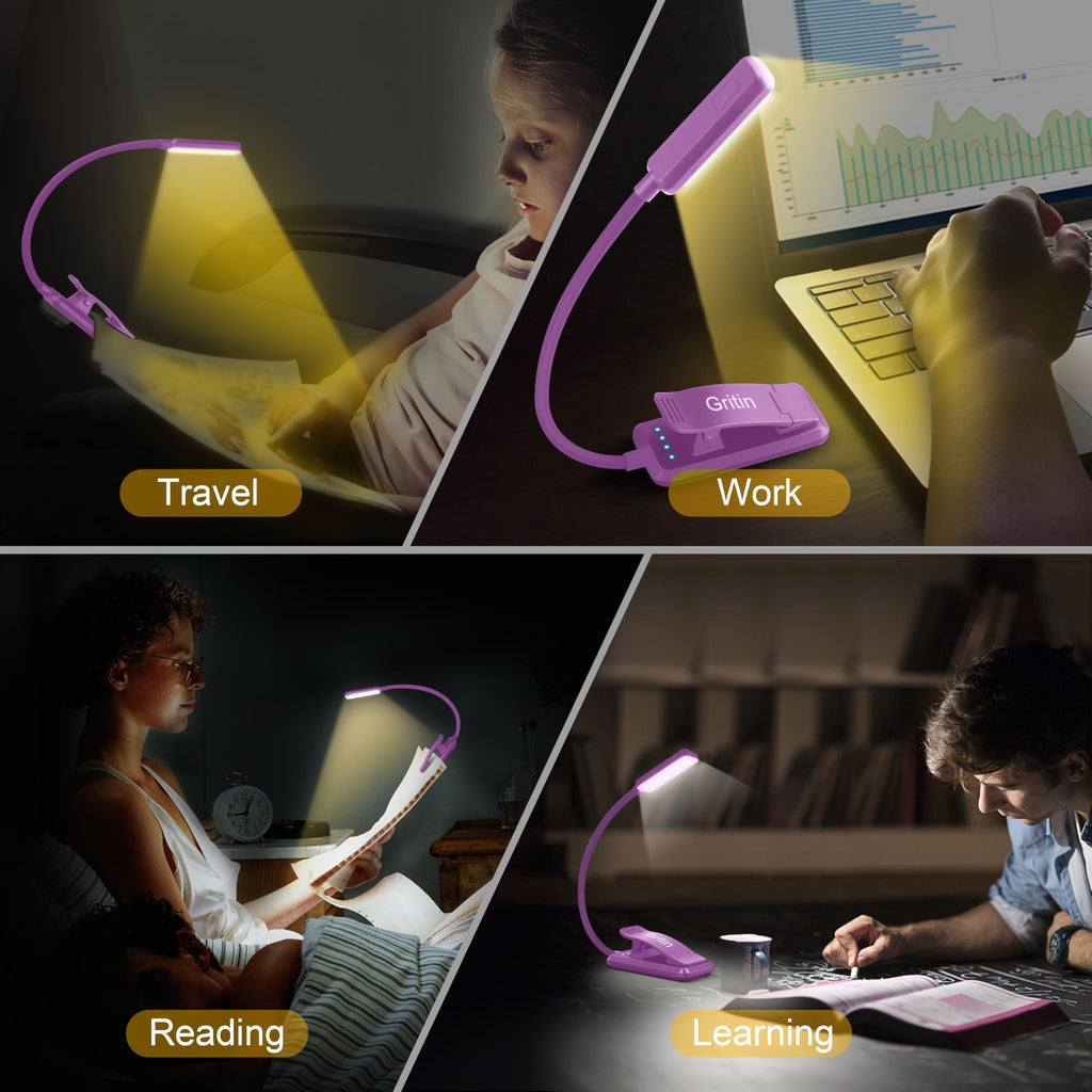 Gritin 9 LED Rechargeable Book Light for Reading in Bed