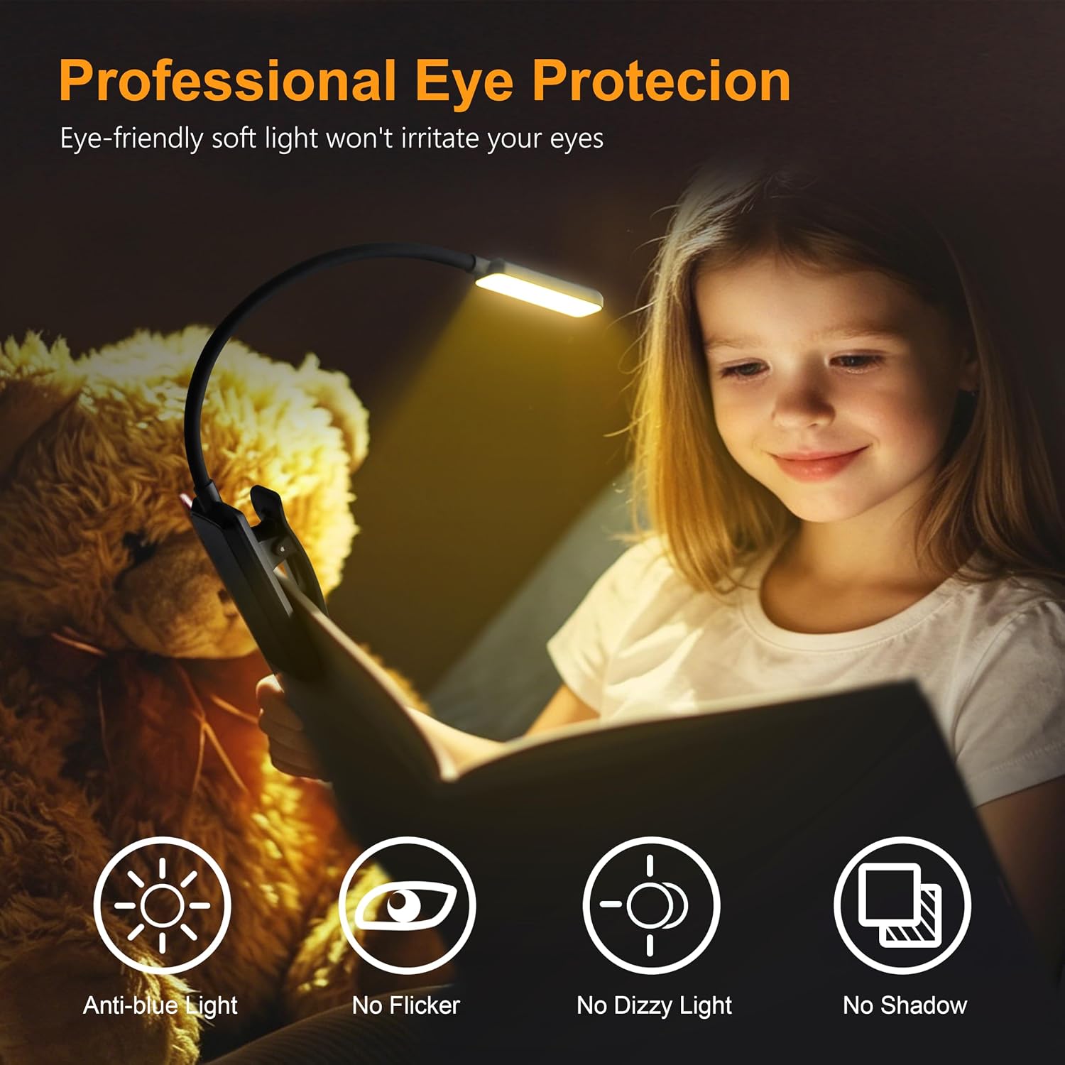 Gritin 9 LED Rechargeable Book Light for Reading in Bed