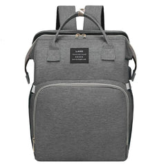Multifunctional Maternity Diaper Backpack with Foldable Crib & Mosquito Net