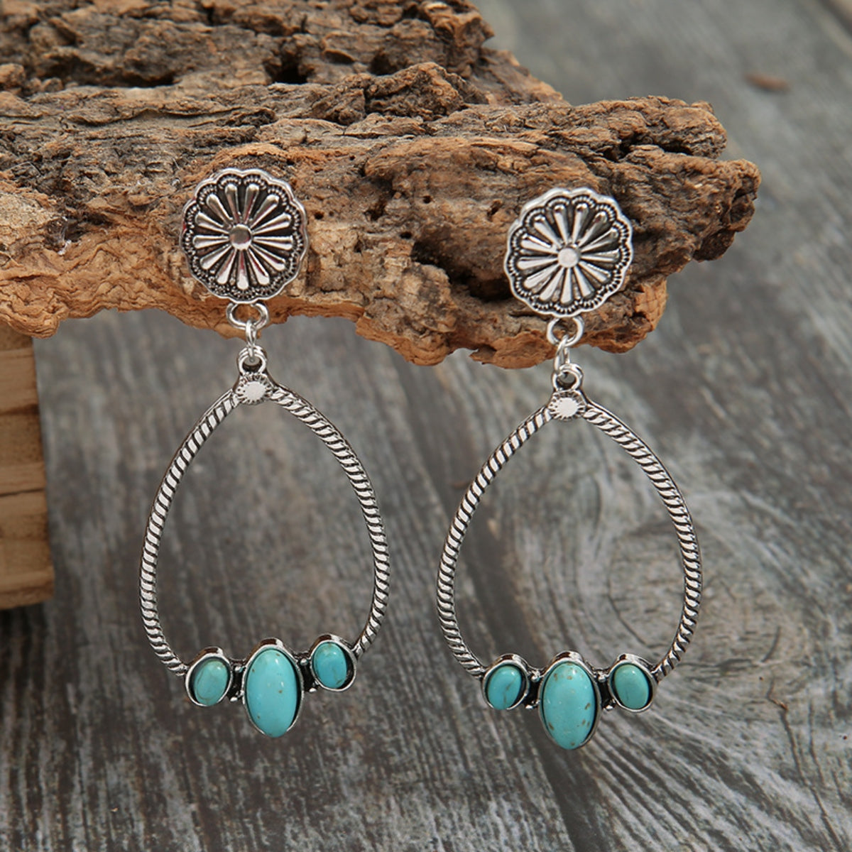 Artificial Turquoise Teardrop Earrings Trendsi