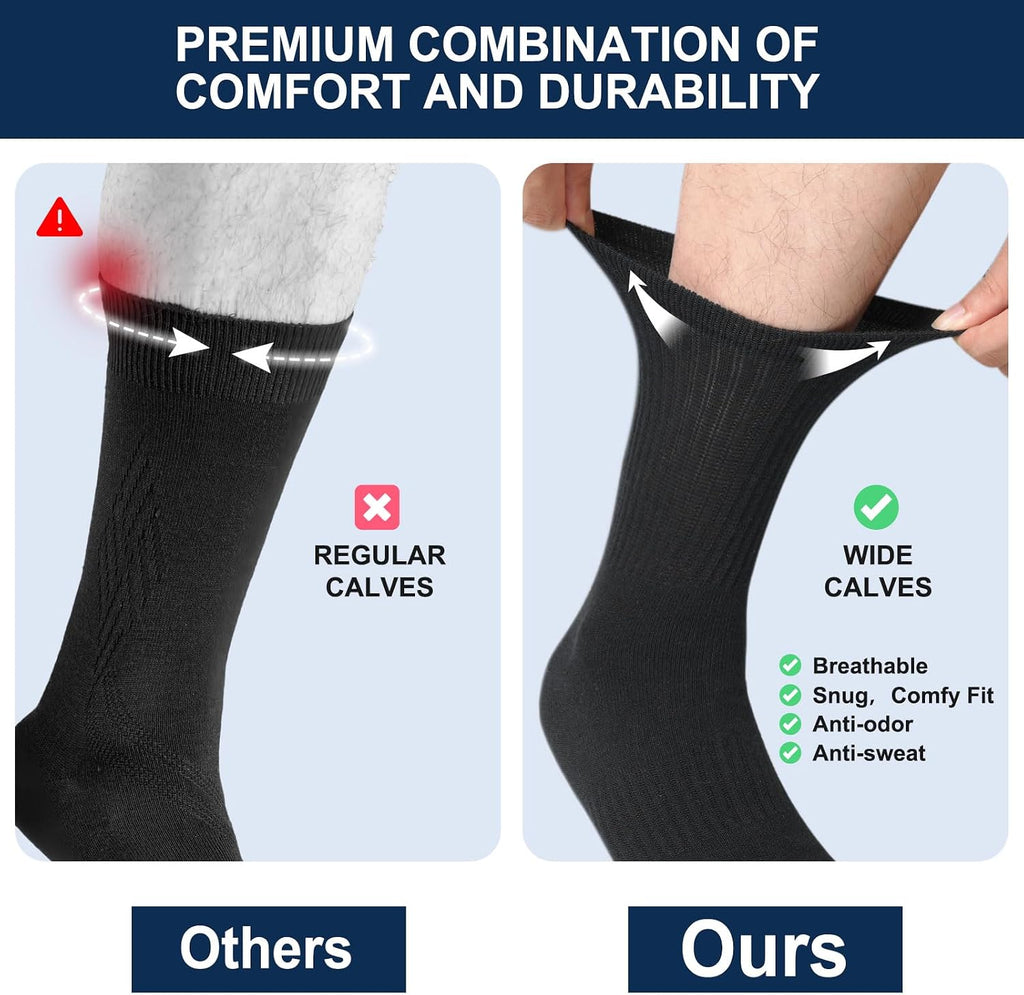 Non Slip Grip Socks for Men Women Crew Grippy Socks for Hospital Elderly