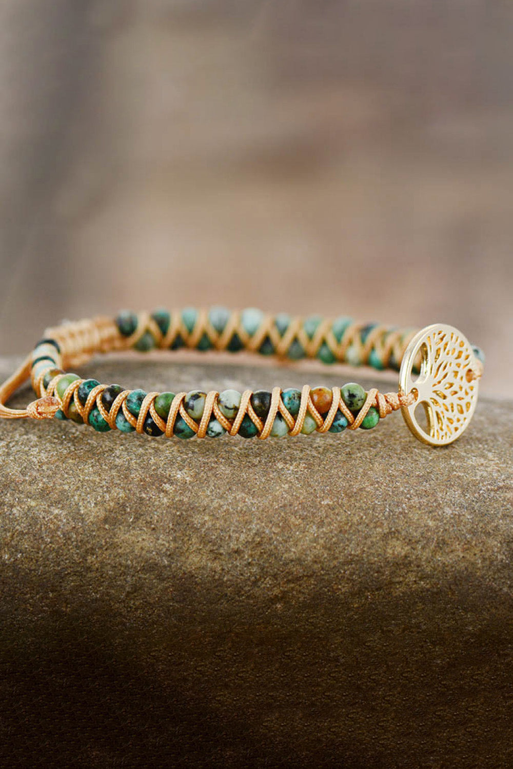 Handmade Tree Shape Beaded Copper Bracelet Trendsi