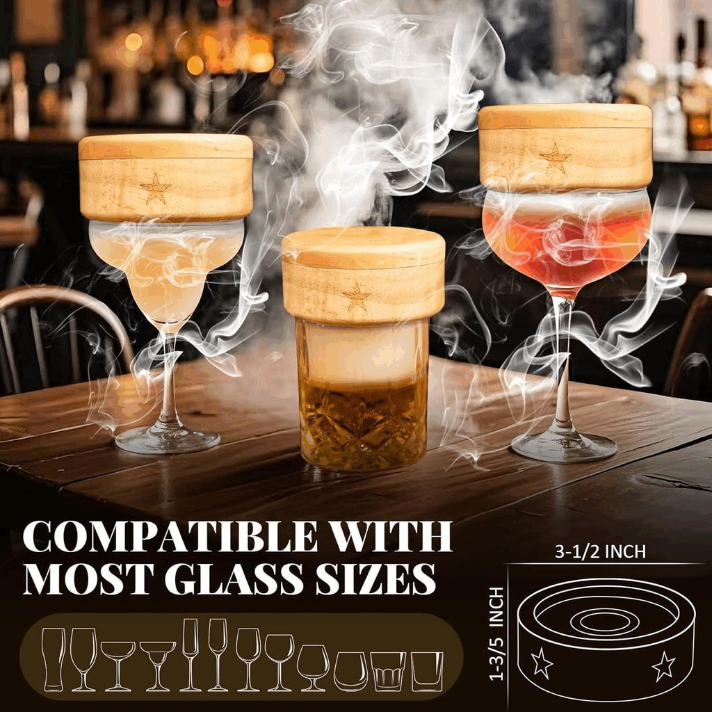 Bourbon Whiskey Smoker Kit with Torch - Old Fashioned Cocktail Smoker Kit with 2 Whiskey Glasses, 6 Wood Chips - Valentines Anniversary Birthday Gifts for Men Dad Husband Boyfriend (No Butane)
