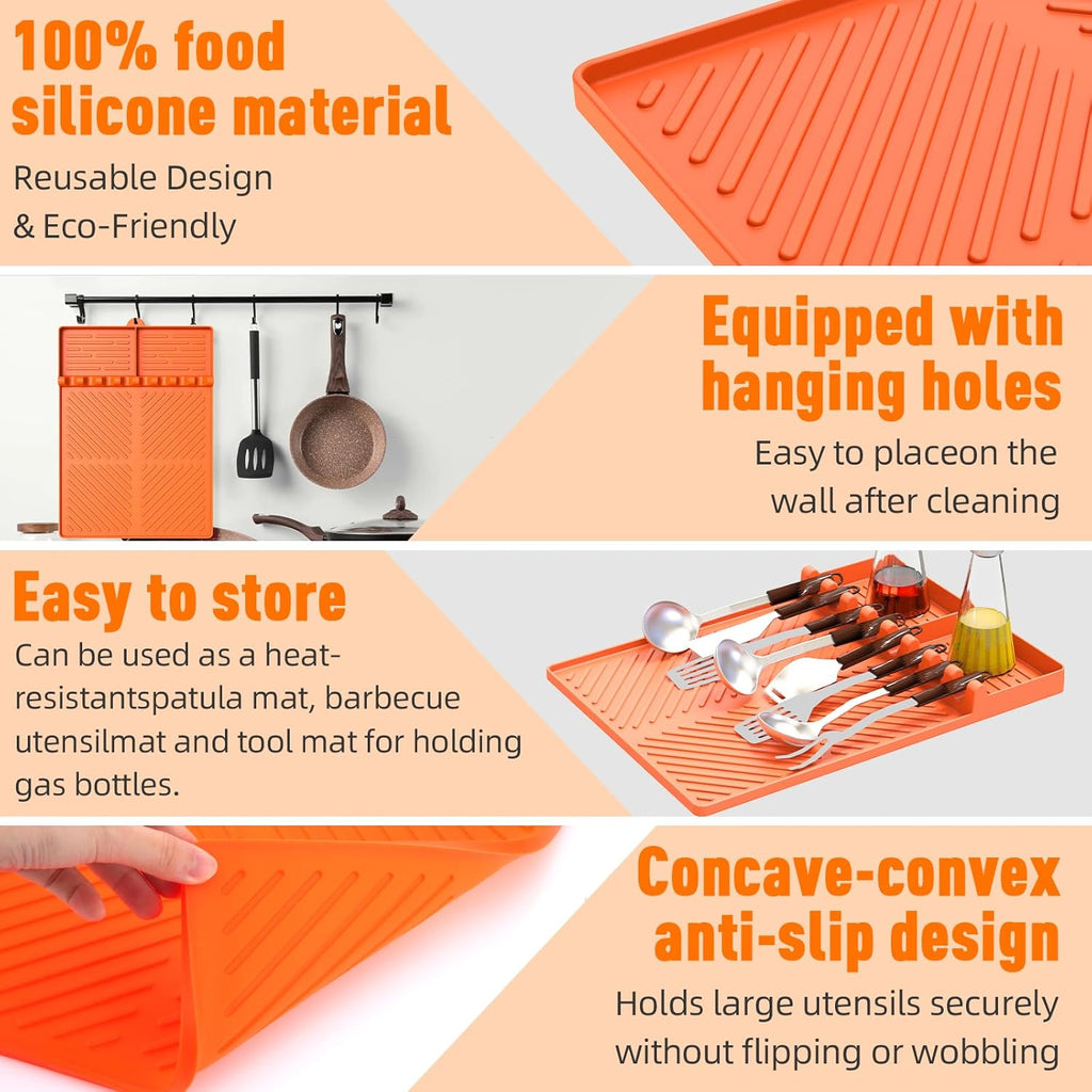 Silicone Grill Mat Compatible with Blackstone, BBQ Griddle Tool