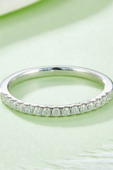 Moissanite Platinum-Plated Half-Eternity Ring Trendsi