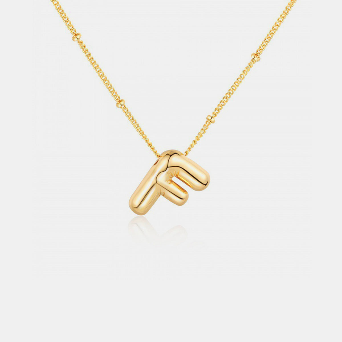 Gold-Plated Bubble Initial Necklace Trendsi