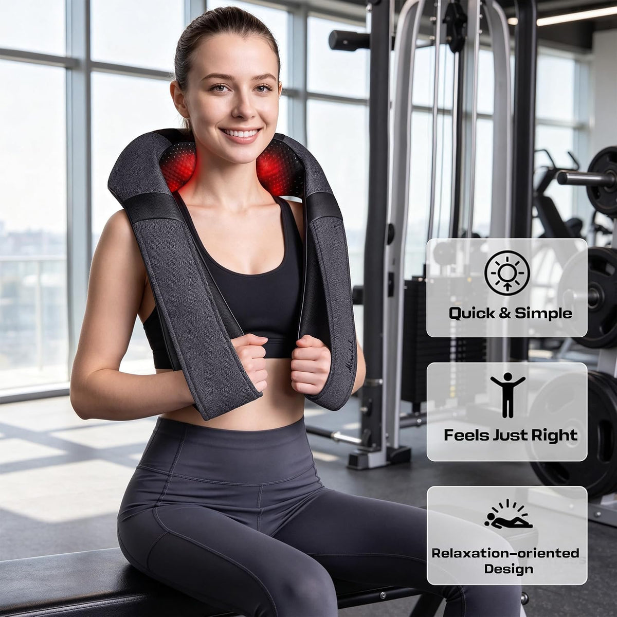 Heat Neck Massager for Pain Relief Deep Tissue - Gift for Women Men