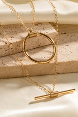 Double-Layered Stainless Steel Necklace Trendsi