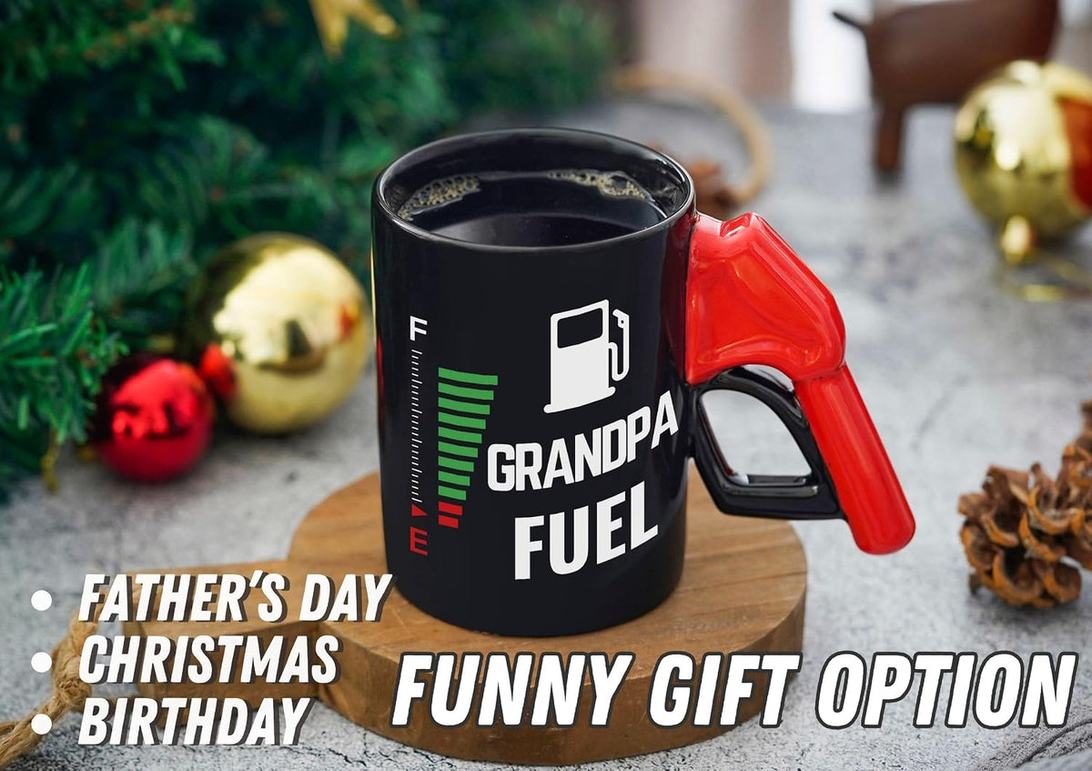 Grandpa Gifts Color Changing Fuel Coffee Mug with Fueling Nozzle Handle, Funny Gifts for Grandpas, 13.5Oz/400Ml for Christmas, Father'S Day