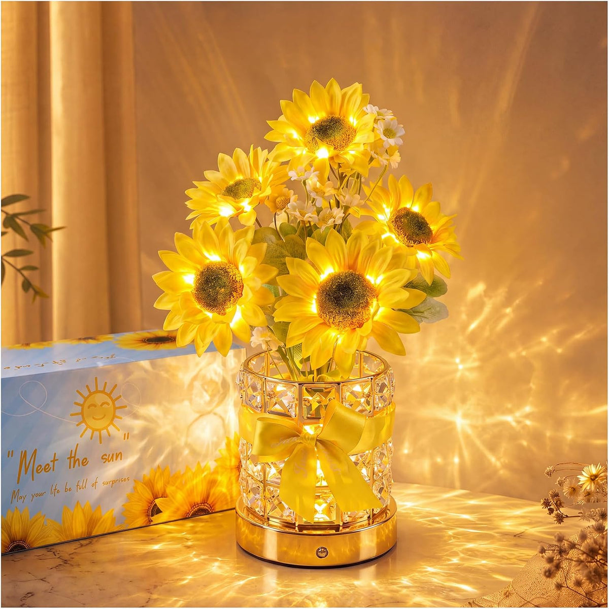Sunflowers Flower Lamp Birthday Gifts for Women Mothers Day Gifts