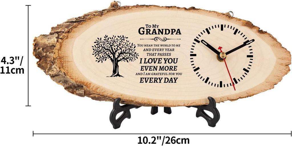 Grandpa Gifts, Wooden Clock Birthday Gifts for Grandpa Grandfather