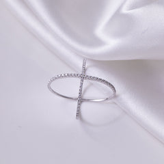 925 Sterling Silver Moissanite Crisscross Ring Trendsi