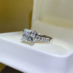 3 Carat Moissanite 925 Sterling Silver Square Shape Ring Trendsi