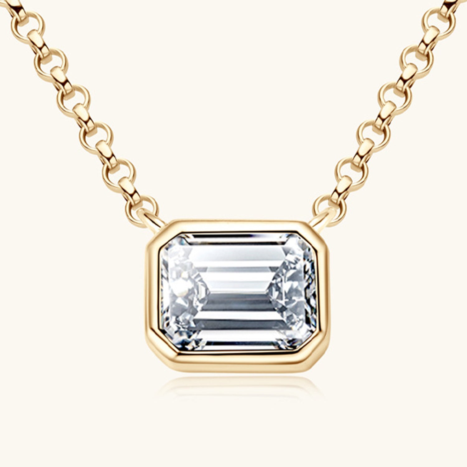 1 Carat Moissanite 925 Sterling Silver Pendant Necklace Trendsi