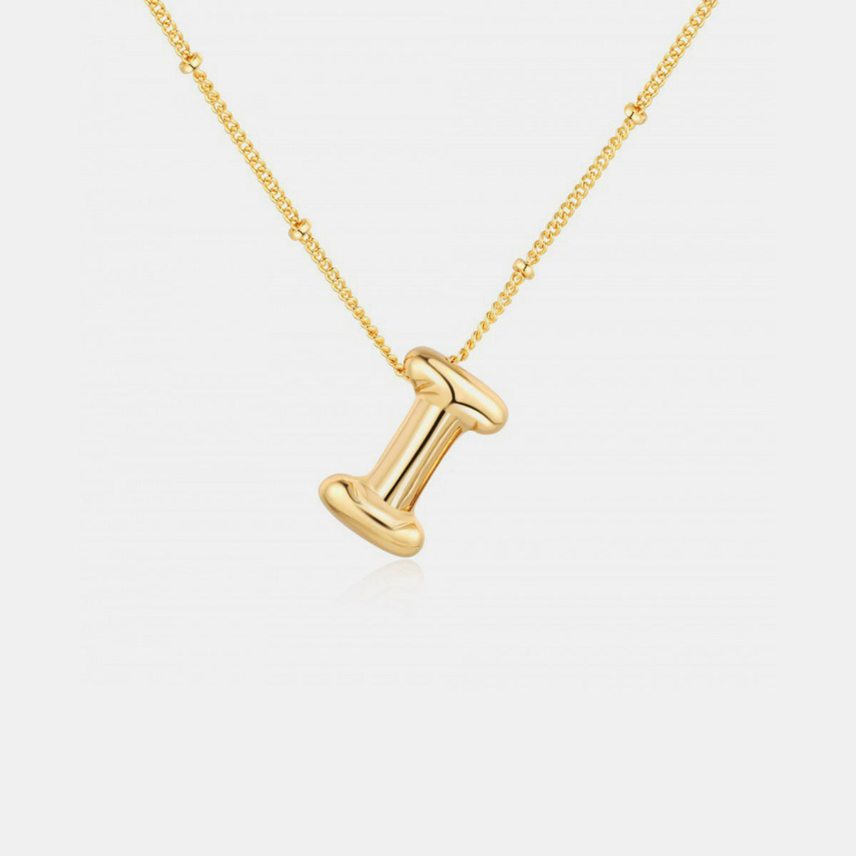 Gold-Plated Bubble Initial Necklace Trendsi