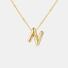 Gold-Plated Bubble Initial Necklace Trendsi