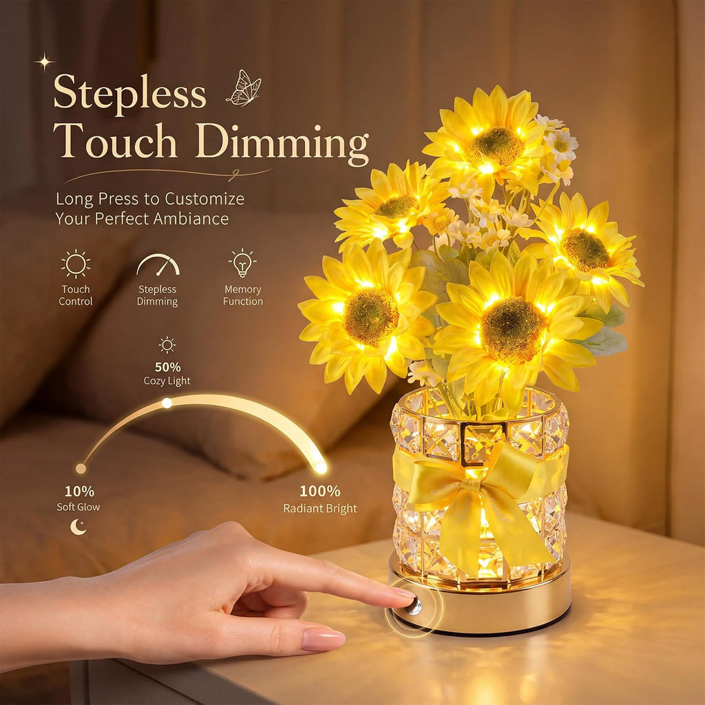 Sunflowers Flower Lamp Birthday Gifts for Women Mothers Day Gifts