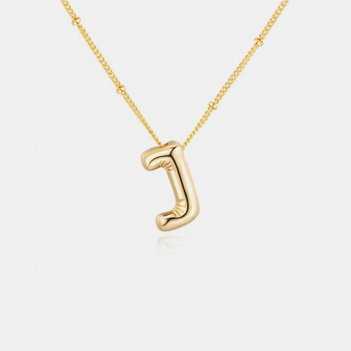 Gold-Plated Bubble Initial Necklace Trendsi