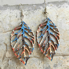 Leaf Shape Wooden Dangle Earrings Trendsi