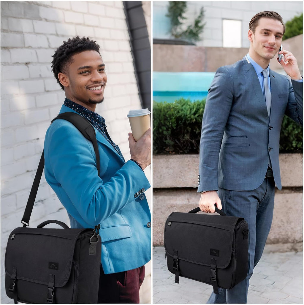 Messenger Bag for Men, School Bag Men'S Laptop Briefcases for Work