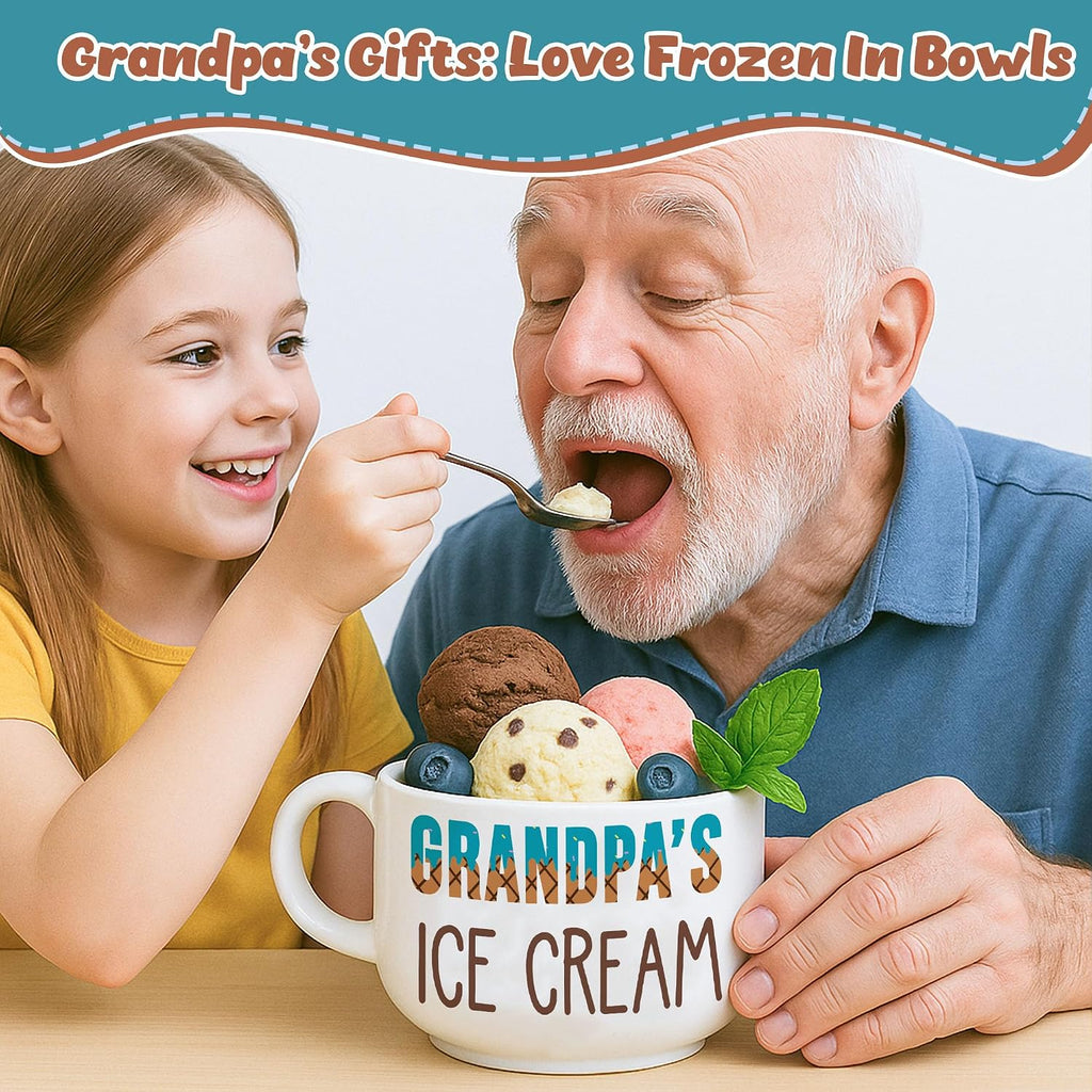 Grandpa Birthday Gift from Grandkids, Grandpa'S Ice Cream Bowl