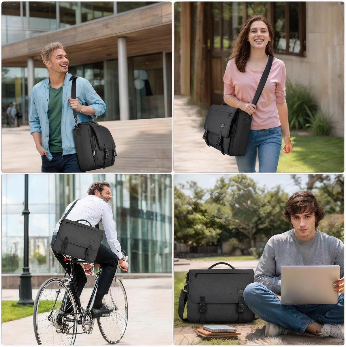 Messenger Bag for Men, School Bag Men'S Laptop Briefcases for Work