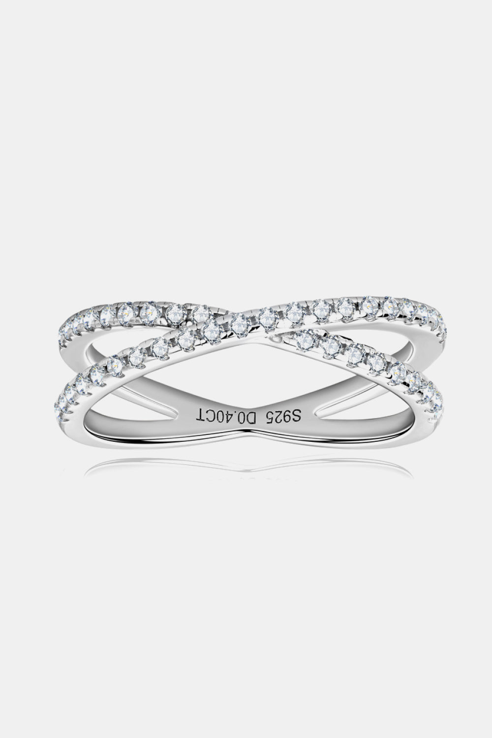 Moissanite 925 Sterling Silver Crisscross Ring Trendsi