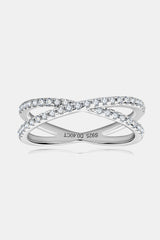 Moissanite 925 Sterling Silver Crisscross Ring Trendsi