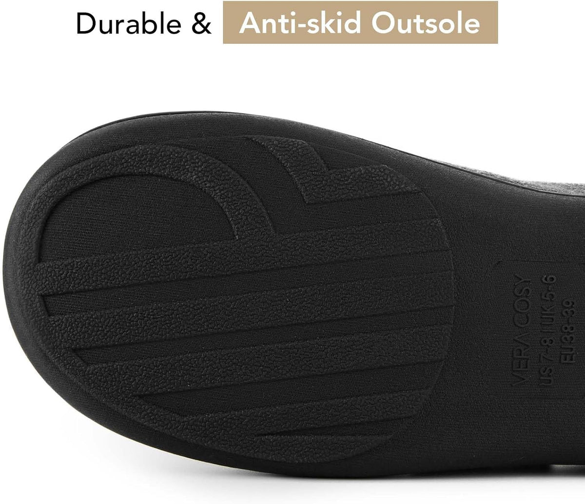 Women'S Two-Tone Slippers Soft Comfy Knit Memory Foam Non-Slip Indoor Outdoor House Shoes