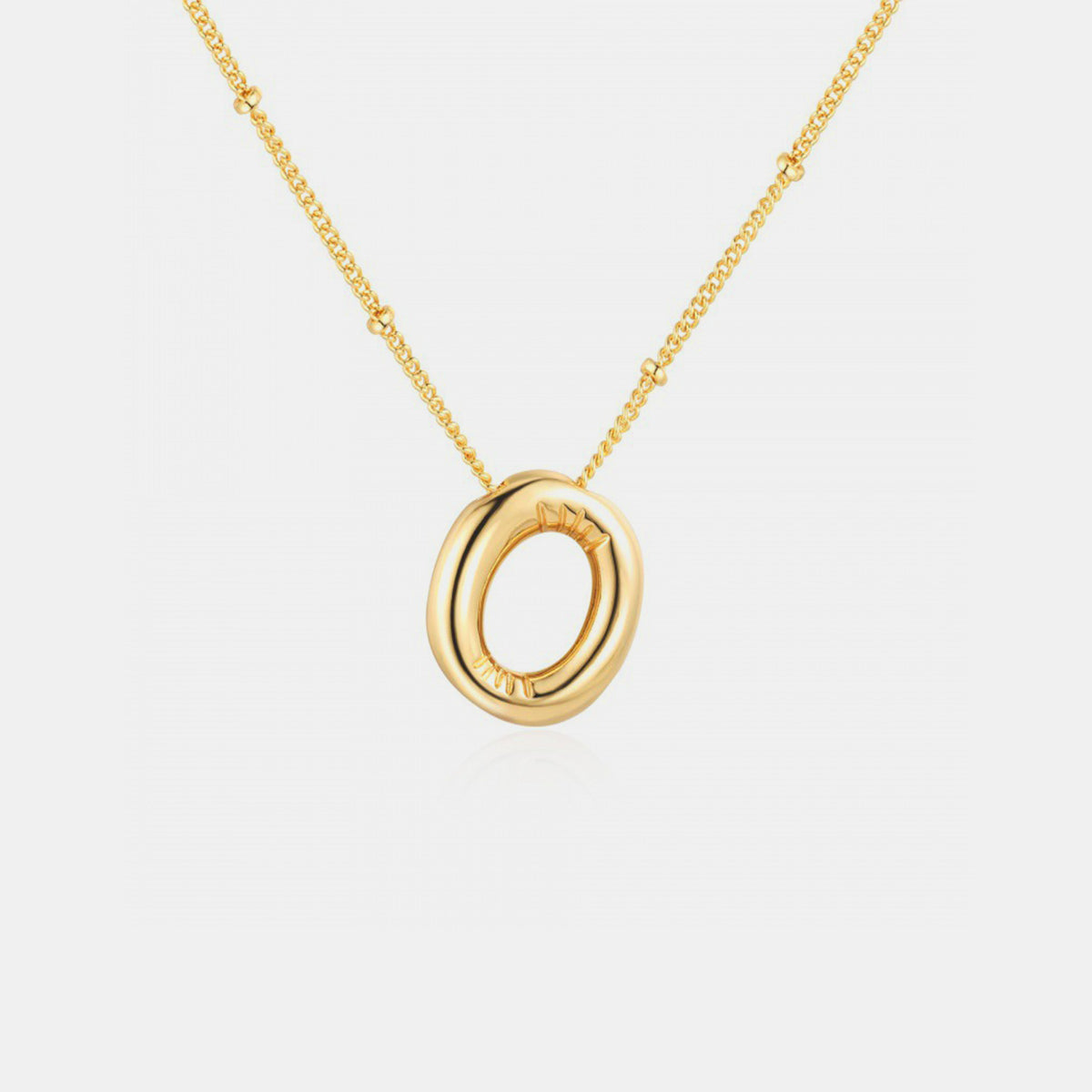 Gold-Plated Bubble Initial Necklace Trendsi