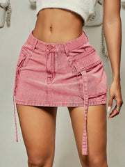 Indigo Utility Mini Skirt