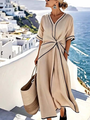 Ava Women's Dress | Flattering V-Neck, Lightweight Summer Style
