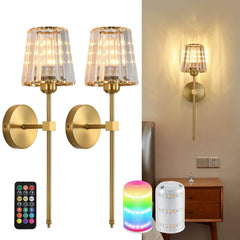 Crisma Wall Sconce | Wireless, USB Rechargeable, Crystal Shade