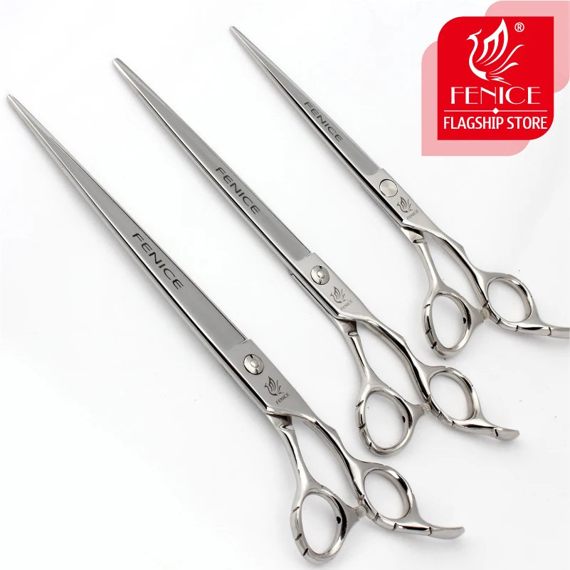 Fenice 7 /7.5/8/ 8.5/ 9 inch Dog Scissors for Dog Grooming Straight Cutting Pet Grooming Shears ножницы Tesoura Non-Slip Handle
