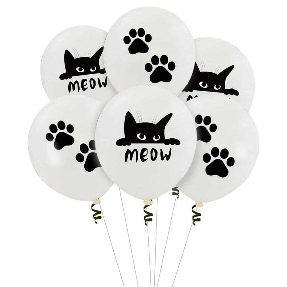 Cat & Dog Birthday Balloon Set with MEOW Foil Letters
