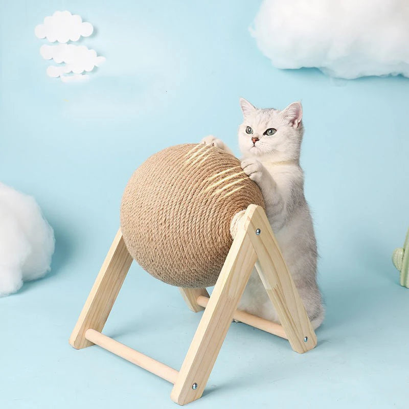 Sisal Rope Scratching Ball Toy for Cats, V or L Type