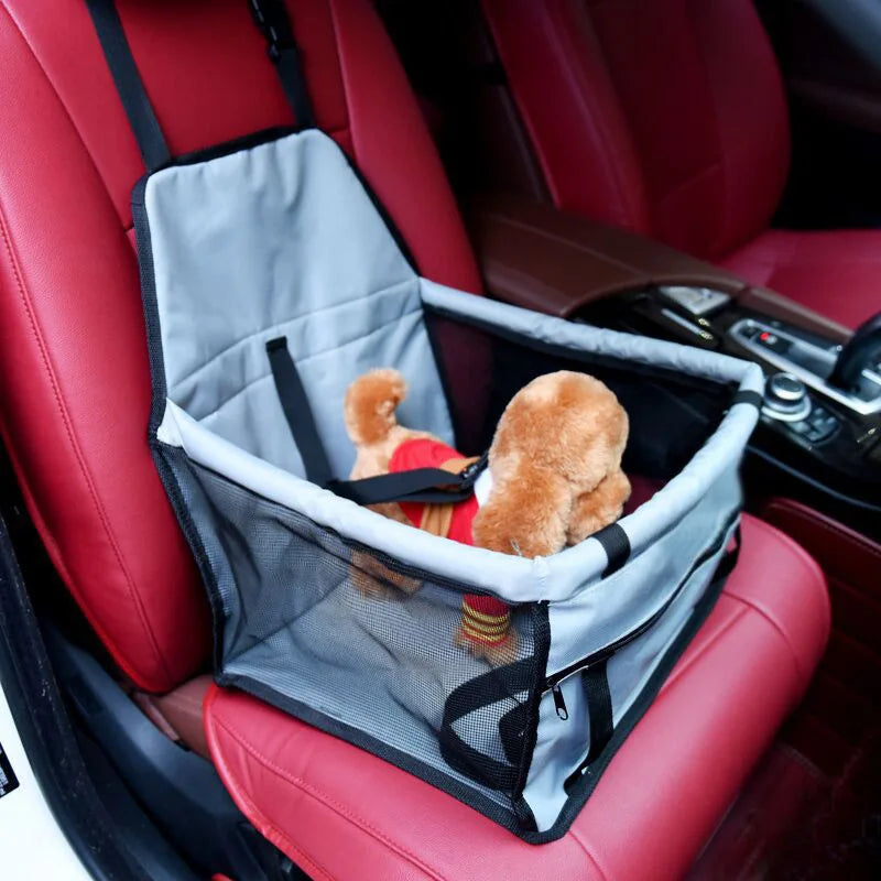 Waterproof Folding Dog Car Seat Basket with Mesh for Small Dogs and Cats