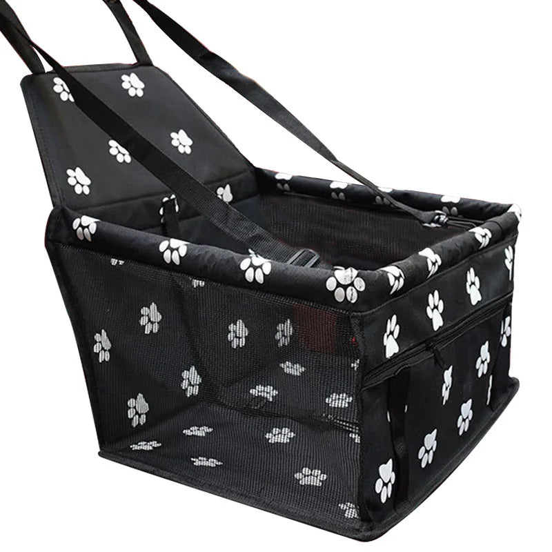 Waterproof Folding Dog Car Seat Basket with Mesh for Small Dogs and Cats