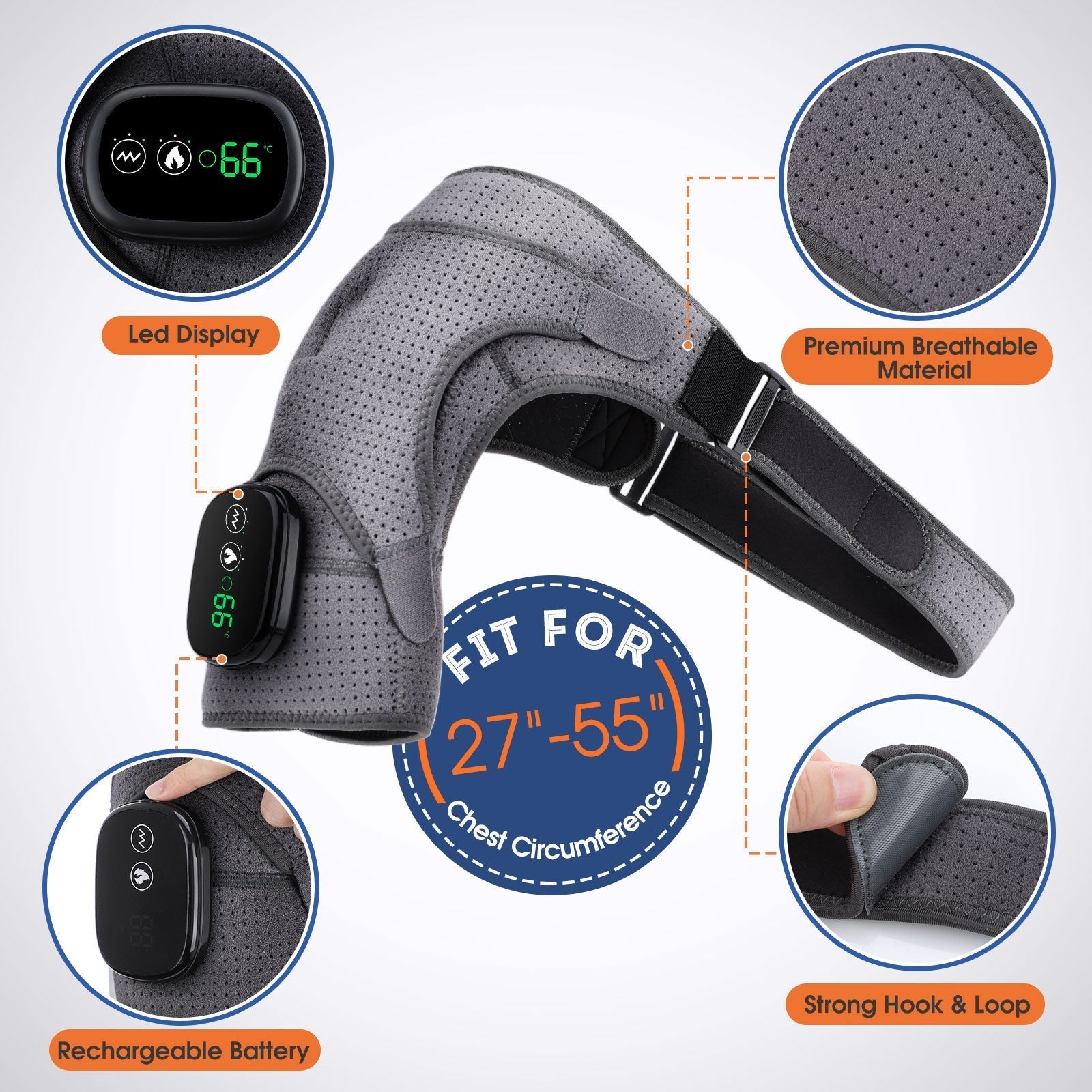 Heating Shoulder Brace Compression with Vibration dylinoshop