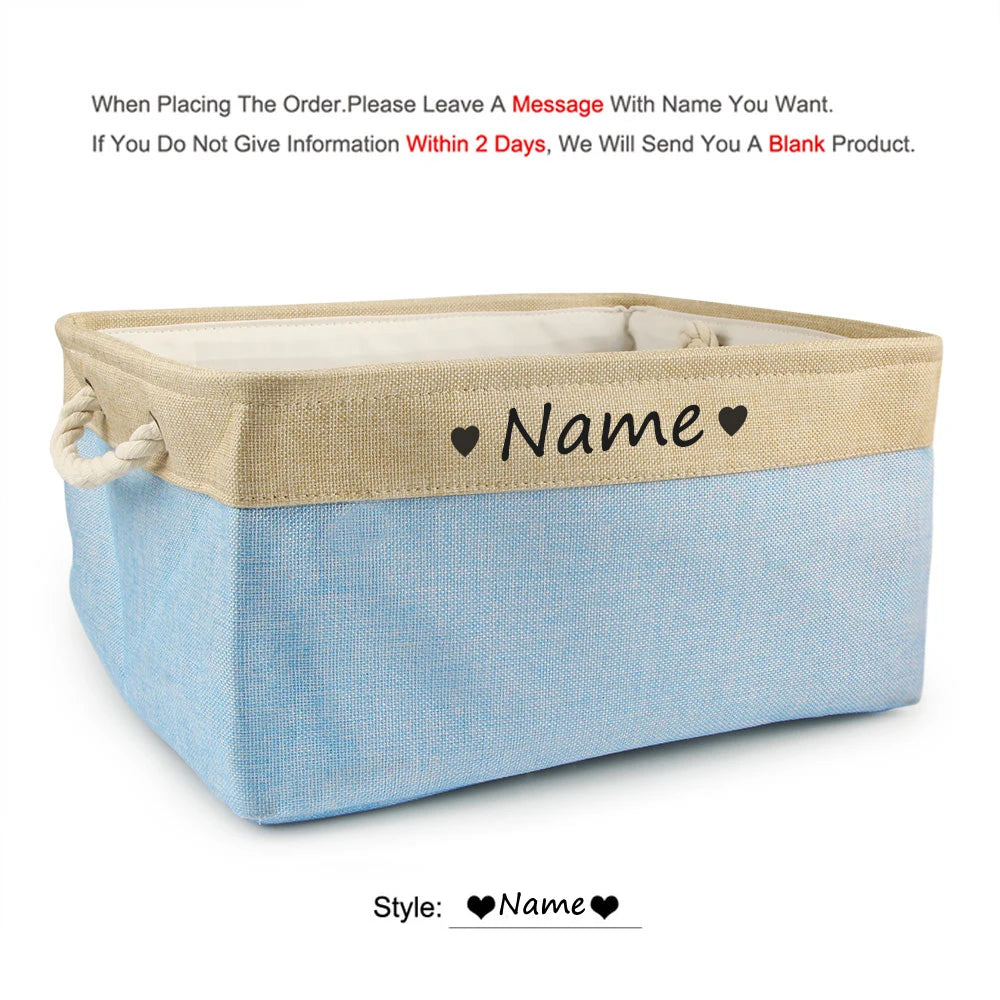 Cloth Pet Toy Storage Box with Paw or Heart Print, S–L